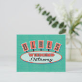 Reizigerroute briefkaart van het Girls-weekend (Staand voorkant)