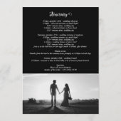 Reizigerroute voor zwart-witscript programmakaart (Achterkant)