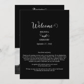 Reizigerroute voor zwart-witscript programmakaart (Voorkant / Achterkant)