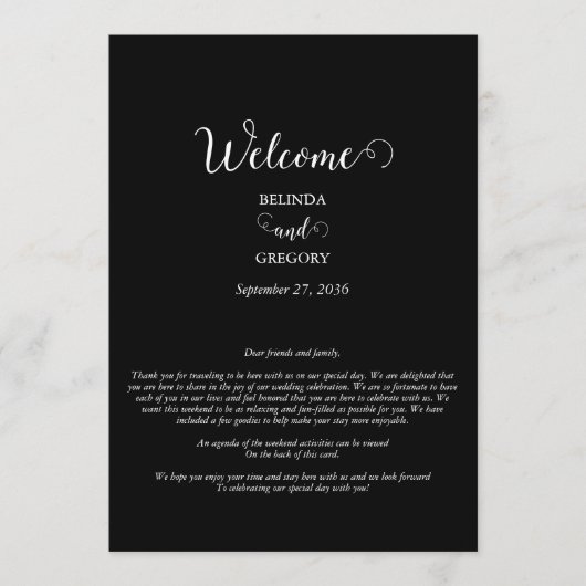 Reizigerroute voor zwart-witscript programmakaart (Voorkant)