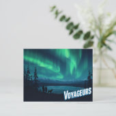 Reizigers Aurora Borealis Kunst Briefkaart (Staand voorkant)