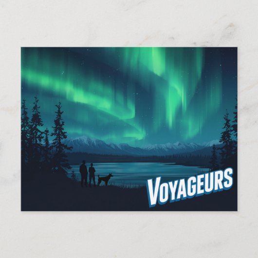 Reizigers Aurora Borealis Kunst Briefkaart (Voorkant)