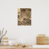 Reizigers in de bergen van Fan Kuan Poster (Keuken)