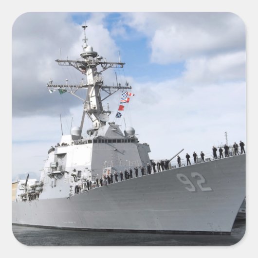 Reizigers mannen vierkante sticker (Voorkant)