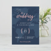 Reizigers met kompas en Wereldbol Weddenschappen Kaart (Staand voorkant)