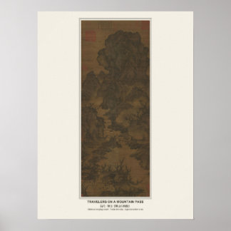 Reizigers op een bergpas Poster - Guan Tong