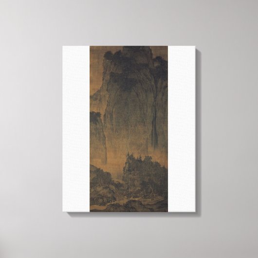 Reizigers te midden van bergen en stromen / canvas afdruk (Voorkant)