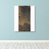 Reizigers te midden van bergen en stromen / canvas afdruk (Insitu (Houten vloer))
