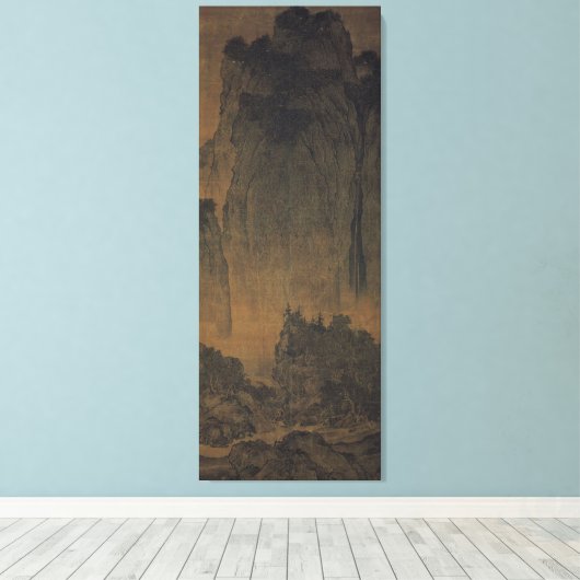 Reizigers te midden van bergen en stromen / canvas afdruk (Insitu (Houten vloer))