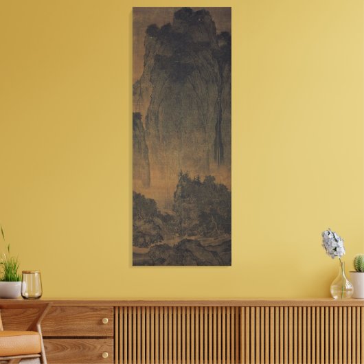 Reizigers te midden van bergen en stromen / canvas afdruk (Insitu (Woonkamer))