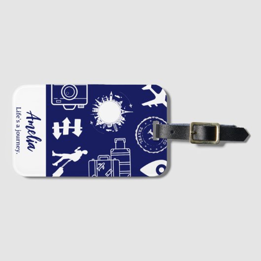 Reizigers Travel Quote Goede reis Custom Gift Bagagelabel (Voorkant (horizontaal))