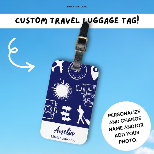 Reizigers Travel Quote Goede reis Custom Gift Bagagelabel