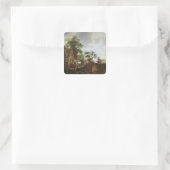 Reizigers van een Inn (olie op doek) Vierkante Sticker (Tas)