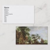 Reizigers van een Inn (olie op doek) Visitekaartje (Voorkant / Achterkant)