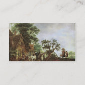 Reizigers van een Inn (olie op doek) Visitekaartje (Achterkant)