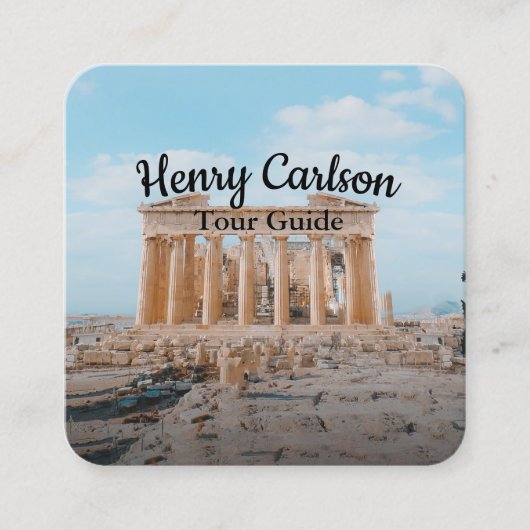 Reizigersagent voor reisgids Turquoise Vierkante Visitekaartje (Voorkant)