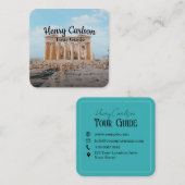 Reizigersagent voor reisgids Turquoise Vierkante Visitekaartje (Voorkant / Achterkant)