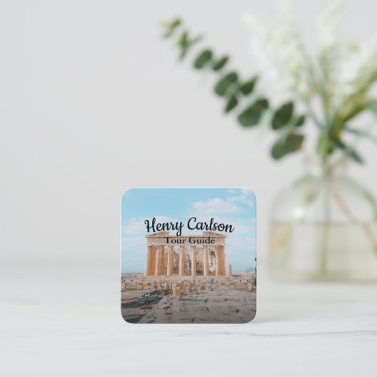 Reizigersagent voor reisgids Turquoise Vierkante Visitekaartje (Staand voorkant)