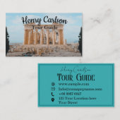 Reizigersagent voor reisgids Turquoise Visitekaartje (Voorkant / Achterkant)