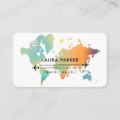 Reizigersagent Wereldkaart Vacking Water Blauwgroe Visitekaartje (Voorkant)