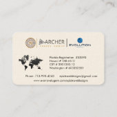 Reizigersagent Wereldkaart Vacking Water Blauwgroe Visitekaartje (Achterkant)