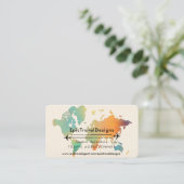 Reizigersagent Wereldkaart Vacking Water Blauwgroe Visitekaartje (Staand voorkant)