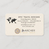 Reizigersagent Wereldkaart Vacking Water Blauwgroe Visitekaartje (Achterkant)