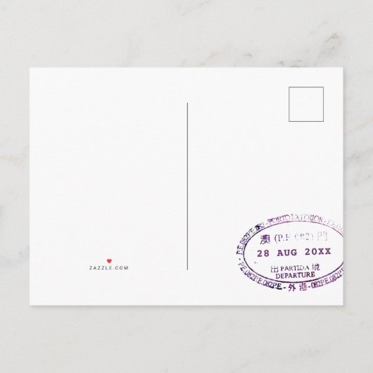 Reizigersavondenweduwschap Sla datum op Aankondigingskaart (Achterkant)