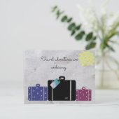 Reizigersavonturen met koffers briefkaart (Staand voorkant)