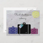 Reizigersavonturen met koffers briefkaart (Voorkant / Achterkant)