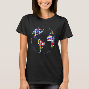 Reizigerslanden Wereldvlaggen Internationale Werel T-shirt