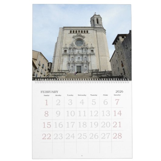 Reizigersmuur van 12 maanden kalender (Feb 2026)