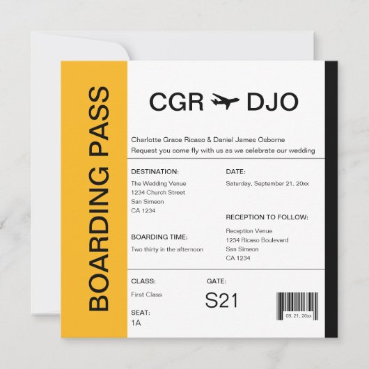 Reizigerspas bruiloft kaart (Voorkant)