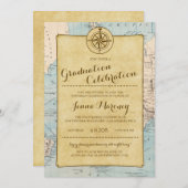 Reizigersplattegrond Afstuderen Uitnodiging (Voorkant / Achterkant)