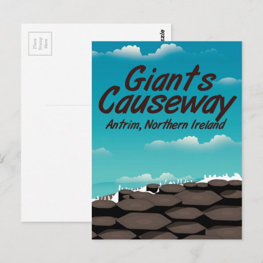 Reizigersposter Noord-Ierland Giants Causeway Briefkaart (Voorkant / Achterkant)