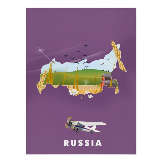 Reizigersposter Russische kaart Perfect Poster (Voorkant)
