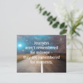 Reizigersreis over de weg briefkaart (Staand voorkant)