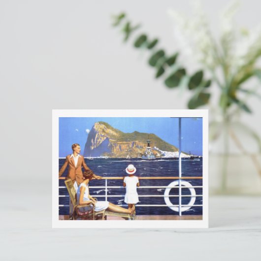 Reizigersreis zee oceaan naar Gibraltar  Briefkaart (Staand voorkant)