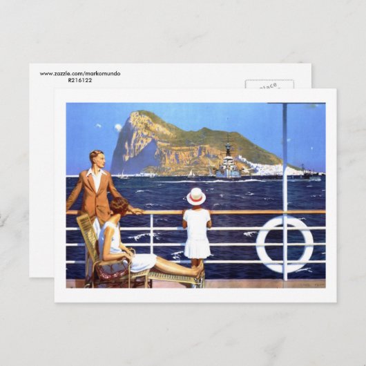 Reizigersreis zee oceaan naar Gibraltar  Briefkaart (Voorkant / Achterkant)