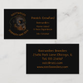 Reizigersrol en opleiding van rottweiler visitekaartje (Voorkant / Achterkant)