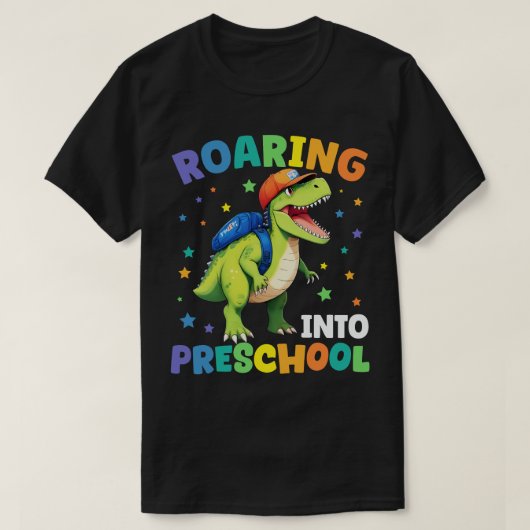 Reizigersschool Dinosaur T Rex terug naar school T-shirt (Design voorkant)