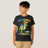 Reizigersschool Dinosaur T Rex terug naar school T-shirt (Voorkant volledig)