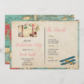 Reizigersthemabachelorette met het ambulante parte kaart (Voorkant / Achterkant)