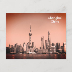 Reizigerstoerisme en zwart-witshanghai briefkaart