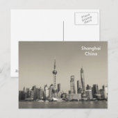 Reizigerstoerisme en zwart-witshanghai briefkaart (Voorkant / Achterkant)