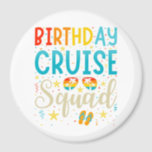 Reizigersvierkantskruipper Birthday Cruising Vacat Magneet<br><div class="desc">Birthday Cruise Squad Cruising Vacation Funny Crew Graphic Design Gift Circle Magnet Classic Collectie.</div>