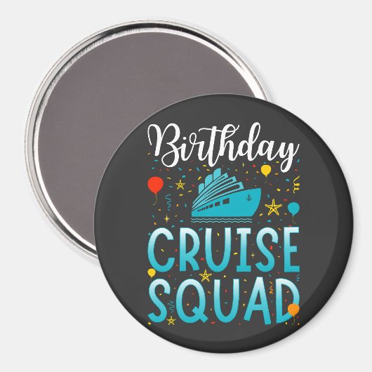 Reizigersvierkantskruipper Birthday Cruising Vacat Magneet (Voorkant / Achterkant)
