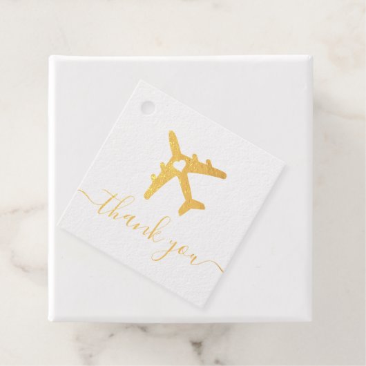 Reizigersvliegtuig bestemming Weg dank u Bedankjes Labels (Met doos)