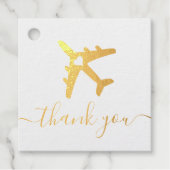 Reizigersvliegtuig bestemming Weg dank u Bedankjes Labels (Voorkant)