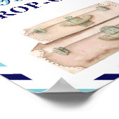 Reizigersvliegtuig marineblauw bagage-Kaarten Tabe Poster (Hoek)